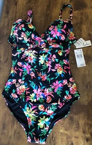 Leilani Size 8 One Piece Bathing Suit, Full Bust Support, Underwire, & Push Up - Picture 1 of 7