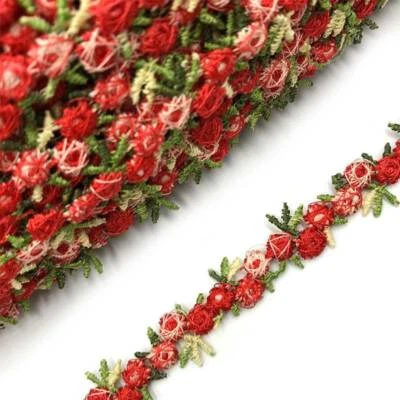 1Yard Flower Embroidered Trim Lace Ribbon Fabric Wedding Dress Sewing Access HOT - Image 1 of 4