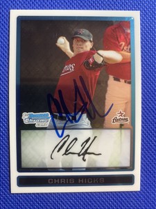 2009 Bowman Chrome Chris Hicks #BCP144 RC Auto Signed Autograph Astros