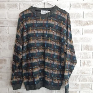 Vintage Sandro italienischer Pullover Gr. S Strick Unisex Konfetti geometrisch im Trend - Bild 1 von 8