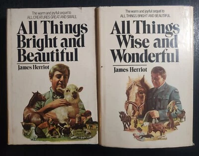 JAMES HERRIOT ALL THINGS BRIGHT AND BEAUTIFUL, WISE AND WONDERFUL HCDJ 74 76 FN- - Image 1 of 4