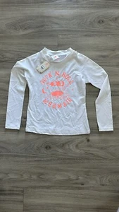 Billabong Girls ‘Rock and Roll Roll Mermaid’ White Rash Guard, size Medium, NWT - Picture 1 of 6