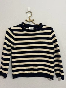 Crewcuts Cotton Oatmeal and Navy Striped Sweater Size 6/7 - Picture 1 of 4