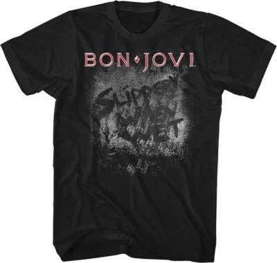Camiseta Bon Jovi Resbaladiza Cuando Mojado Álbum Gira Nueva Licencia 100% Algodón Negro Foto 1 de 3