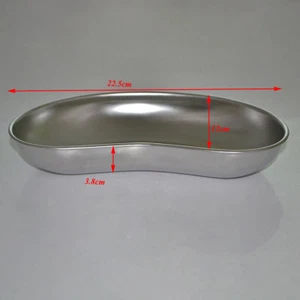 22.5CM Stainless Steel Reusable Kidney Bowl Tray Dental Curved Shape Dish Basin - Imagen 1 de 10