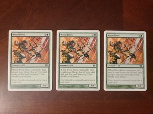 3x Wood Elves 8th Eighth Edition Magic Gathering MtG ETB Ramp Search Land Elf