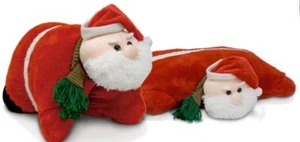 Santa Claus Pet Animal Pillow With Scarf - Fold Up Soft Pillow & Animal Pet - Picture 1 of 4