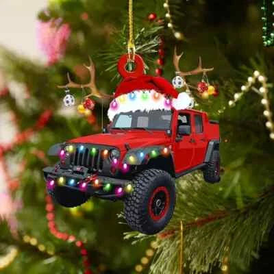 🎄 Jeep Gladiator Pickup Acrílico Plástico Árbol de Navidad Adorno Foto 1 de 3