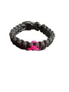 Breast Cancer Awareness Paracord Survival Bracelet w/Buckle Options - Bild 1 von 8