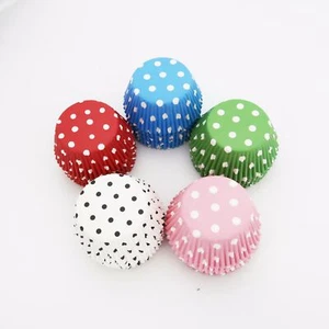 Tazze fodera cupcake a pois dimensioni standard rosso rosa blu verde 100 pezzi 200 pezzi 400 pezzi - Foto 1 di 8