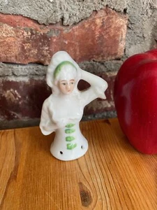 3" Vintage Antique Porcelain Rococo Lady Pin Cushion Top JAPAN - Picture 1 of 3