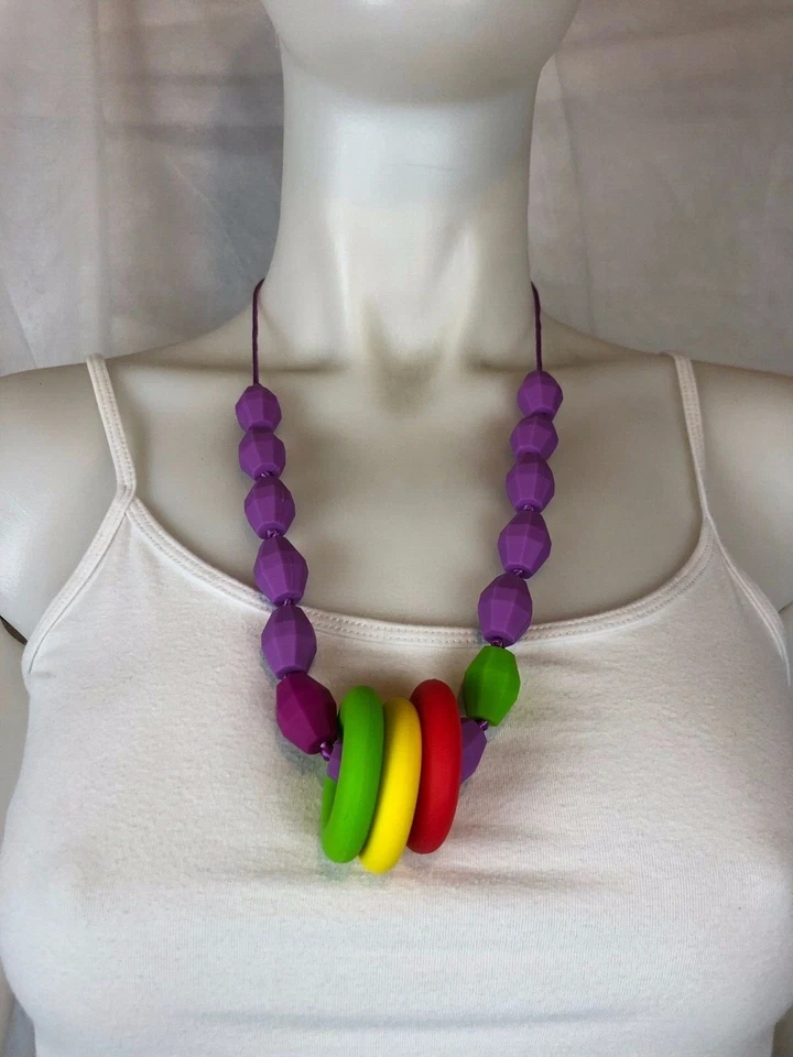 Baby Silicone Teething Necklace for Mom to Wear BPA Free FDA APVD Pick Color #8 - Image 1 of 3