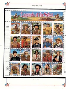 #2869 1994 29 centavos Leyendas del Oeste-inquilino hoja completa de 20 MNH - Imagen 1 de 1