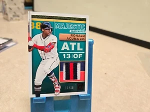 10/10 2019 Donruss Ronald Acuna Jr Majestic Materials Used Jersey Patch #MM-RA - Picture 1 of 2