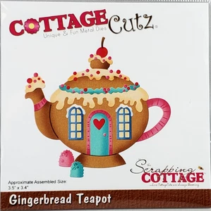 Gingerbread Teapot RETIRED CottageCutz Metal Die CC-904 Retail $19.95 - Picture 1 of 1