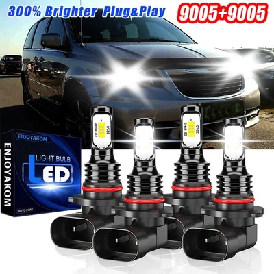 Kit de bombillas LED para Chrysler Town & Country 1998-2000 combo 9005+9005 Foto 1 de 4