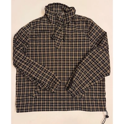 Norton Studios Plaid Pullover 1/4 Close Jacket Sz XL Black/Tan Drawstring Waist - Image 1 of 4