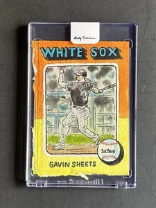 Topps Spotlight Gavin Sheets Original Watercolor Painting 1/1 Andy Friedman Auto - Picture 1 of 2