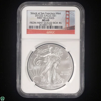 2012(S) American Silver Eagles NGC MS 69 From Sealed Mint Box #6 - Image 1 of 2