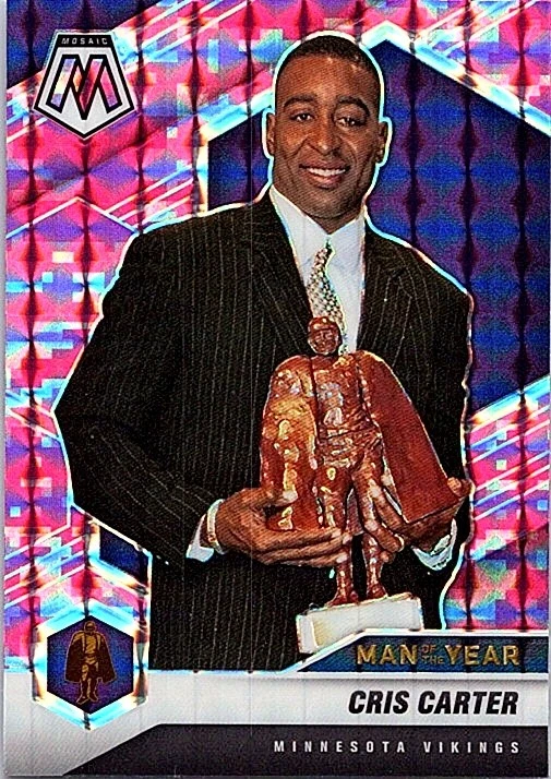 2021 Panini Mosaic #277 Cris Carter No Huddle Purple Mosaic - Image 1 of 2