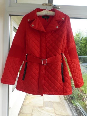 DKNY Red Quilted Puffer Jacket Coat Size M - Image 1 of 4