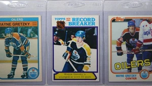 Lote De Colección De (3) 1980/81 81/82 O-Pee-Chee Topps Wayne Gretzky Salón De la fama Casi Nuevo/Como Nuevo - Imagen 1 de 8