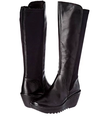 Botas de cuña Fly London YEVE negras hasta la rodilla plataforma EU 38 / US 7–7.5 – Nuevas Foto 1 de 4