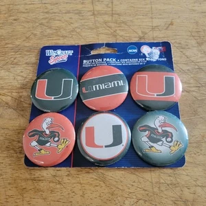 University of Miami LAPEL BADGE BUTTONS PINS PINBACK 6 x 2" Buttons NEW - Picture 1 of 2