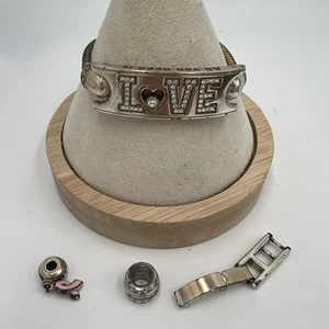 BRIGHTON All You Need is LOVE Charm Bracelet, With Charms And Extender 7-8 Inch - Bild 1 von 14