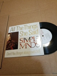 Simple Minds – All The Things She Said    7" VG+/VG - Picture 1 of 2