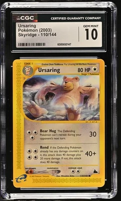CGC 10 GEM MINT Ursaring 2003 Skyridge 110/144 Pokemon Card - Image 1 of 2