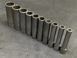 Snap-on Tools 10pc 1/4" Drive SAE 12pt Deep Standard Socket Set Deepwell - Picture 1 of 5