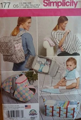 SIMPLICITY Sewing Pattern #1177 BABY DIAPER BACKPACK, CARRIER TENT...   UC/FF - Image 1 of 4