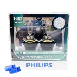 (FREE T10) PHILIPS HIR2 9012 X-treme Vision Pro150 +150% Halogen Bulbs PX22d - Foto 1 di 5