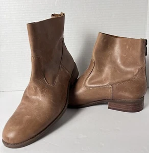 Adam Tucker Leather Ankle Boots Booties Womens Size 7.5 Brown Soft (2S) - Picture 1 of 11