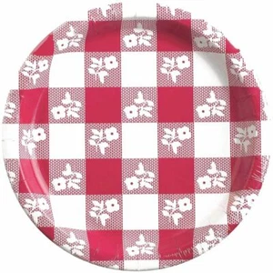 Red Gingham 9-inch Plates - Picture 1 of 2