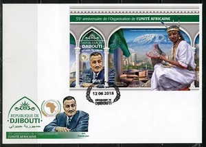 DJIBOUTI  2018  55th  ANNIVERSARY  OF AFRICAN  UNITY  SOUVENIR  SHEET FDC - Picture 1 of 1