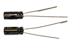 25pcs MALLORY 22uF 35V Aluminum Electrolytic Cap +105C 2.5mm LS Tested USA SHIP - Picture 1 of 1