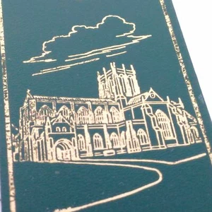 St. Aldhelm Teal Leather The Abbey First Bishop Of Sherborne Dorset Bookmark  - Picture 1 of 5