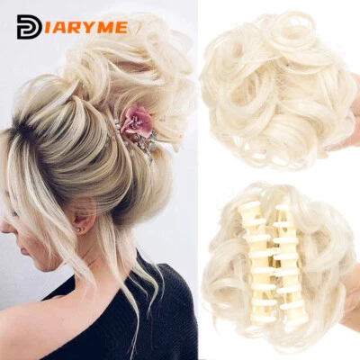 Messy Bun Hair Piece Tousled Updo Hairpiece for Women Wavy Curly Scrunchies USA