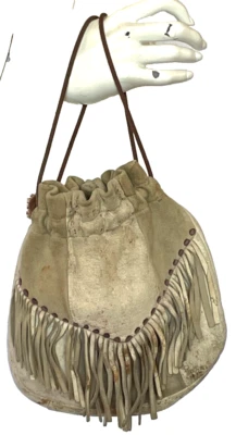 Bolso Cartera Vintage Brain Bronceado Gamuza Flecos Estrés Poke Años 60 Boho Western Hippie Foto 1 de 4