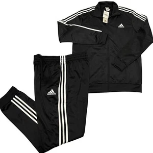 adidas Essentials Fleece 3-Stripes Tracksuit 2 Piece Set Black Men's Size Medium - Picture 1 of 7