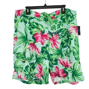 Kanu Surf Womens Hayley Board Shorts Size 2x Plus Green Pink New - Picture 1 of 9