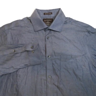 Рубашка мужская черная коричневая 1826 на пуговицах 16 1/2 - 33 воротник-раскладушка 2 слоя хлопок синяя - Изображение 1 из 4