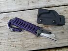 Utility Knife Fixed Blade Razor Paracord Box Cutter Kydex Sheath Tactical Clip