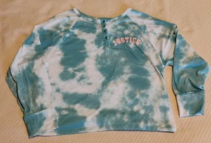 JUSTICE SLEEP Girls Teal/White TIE DYE 2 PC Pants Pajamas Size M(10) - Picture 1 of 6
