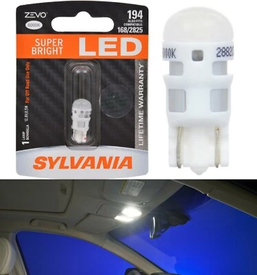Sylvania ZEVO LED Light 194 White 6000K One Bulb Interior Glove Box Stock Lamp - Image 1 of 4