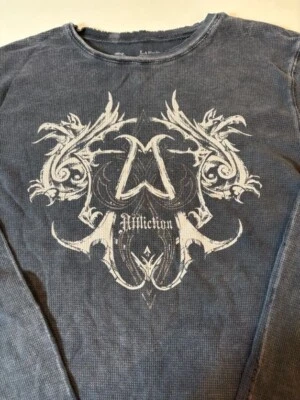 Camisa térmica de manga larga Affliction Y2K gráfico de angustia grande para hombre Foto 1 de 4
