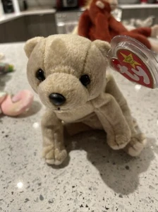 TY Beanie Baby Sitzsack Plüschtier Kuscheltier Mandelbär nicht mehr produziert 1999 mit Etikett Vintage - Bild 1 von 5