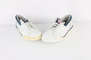 NOS Vintage 90s GUESS Mens Size 8 Spell Out Leather Sneakers Shoes White - Picture 1 of 8